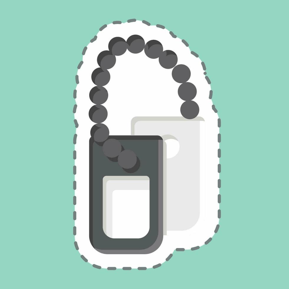 Sticker line cut Dog Tag. related to Military symbol. simple design editable. simple illustration vector