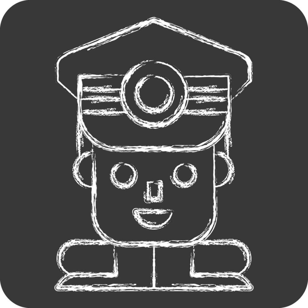 Icon Commandant. related to Military symbol. chalk Style. simple design editable. simple illustration vector