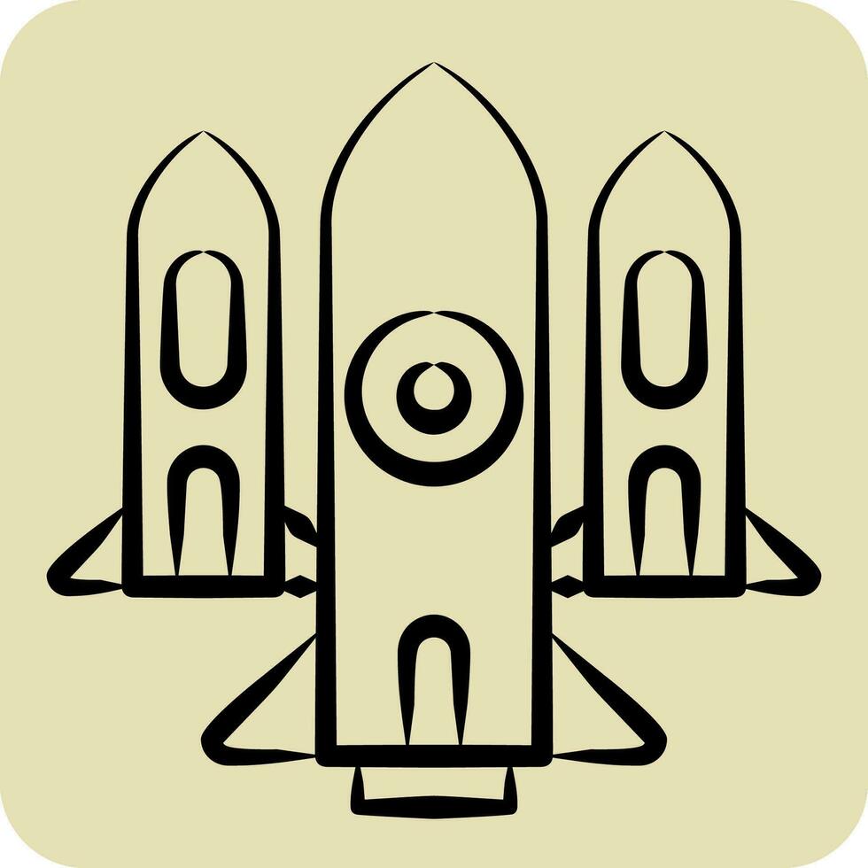 Icon Nuclear. related to Military symbol. hand drawn style. simple design editable. simple illustration vector