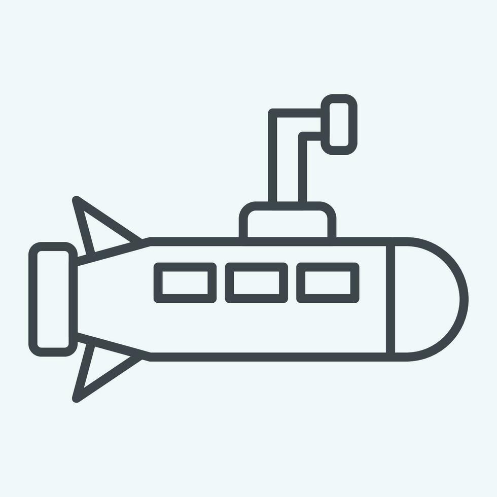 Icon Submarine. related to Military symbol. line style. simple design editable. simple illustration vector