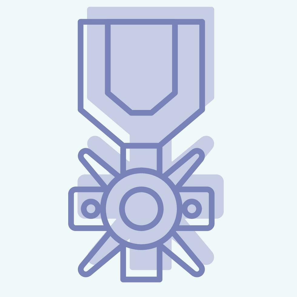 icono valor medalla. relacionado a militar símbolo. dos tono estilo. sencillo diseño editable. sencillo ilustración vector