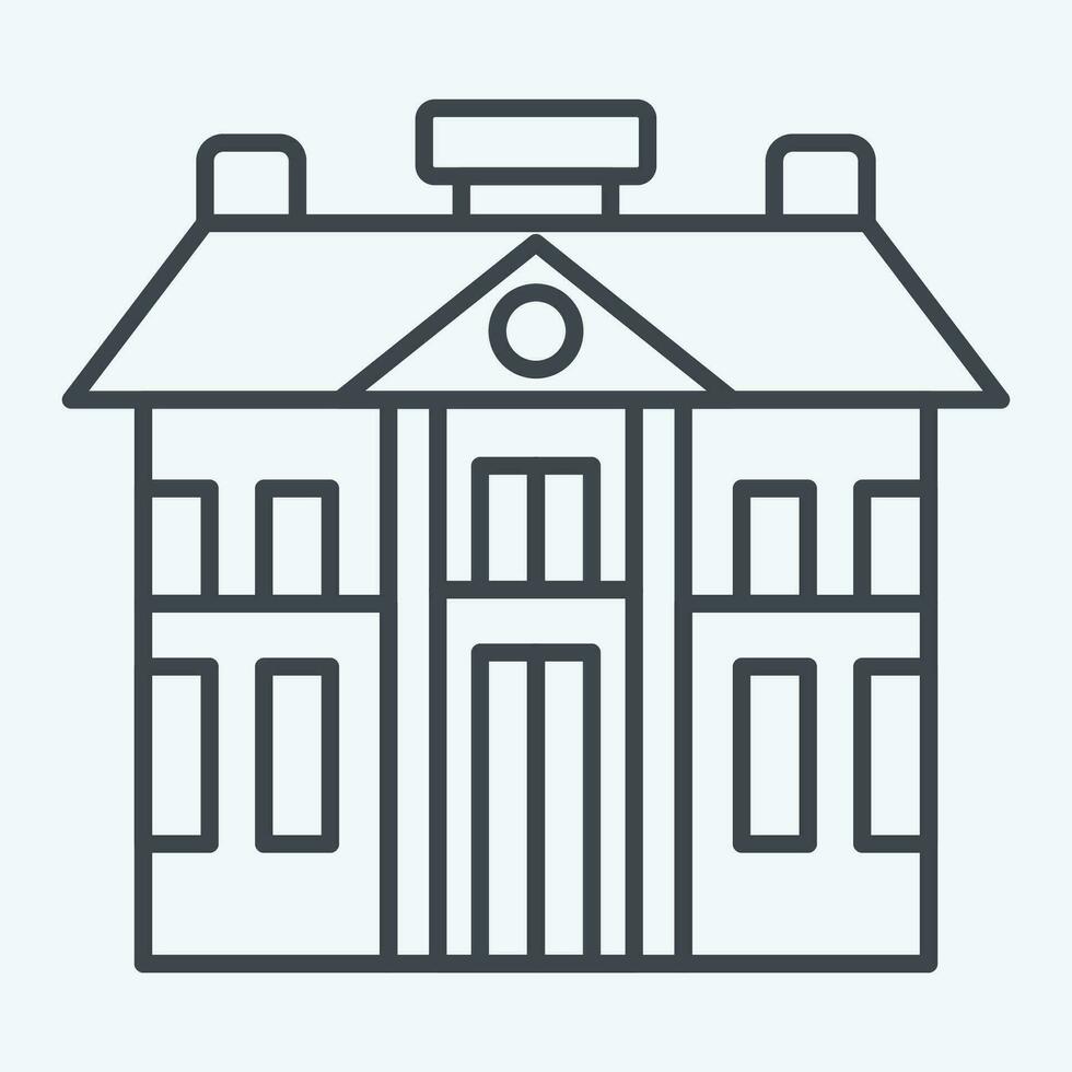 Icon Barracks. related to Military symbol. line style. simple design editable. simple illustration vector
