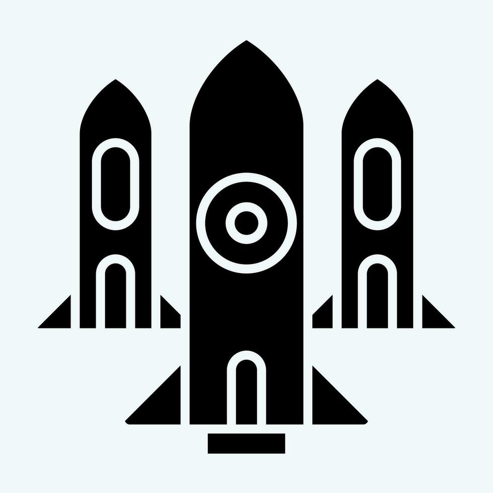 icono nuclear. relacionado a militar símbolo. glifo estilo. sencillo diseño editable. sencillo ilustración vector