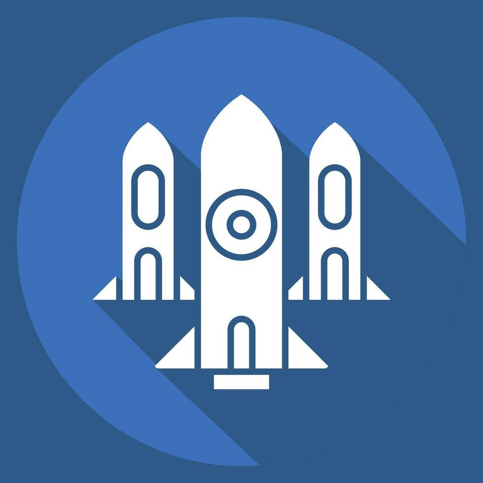 Icon Nuclear. related to Military symbol. long shadow style. simple design editable. simple illustration vector