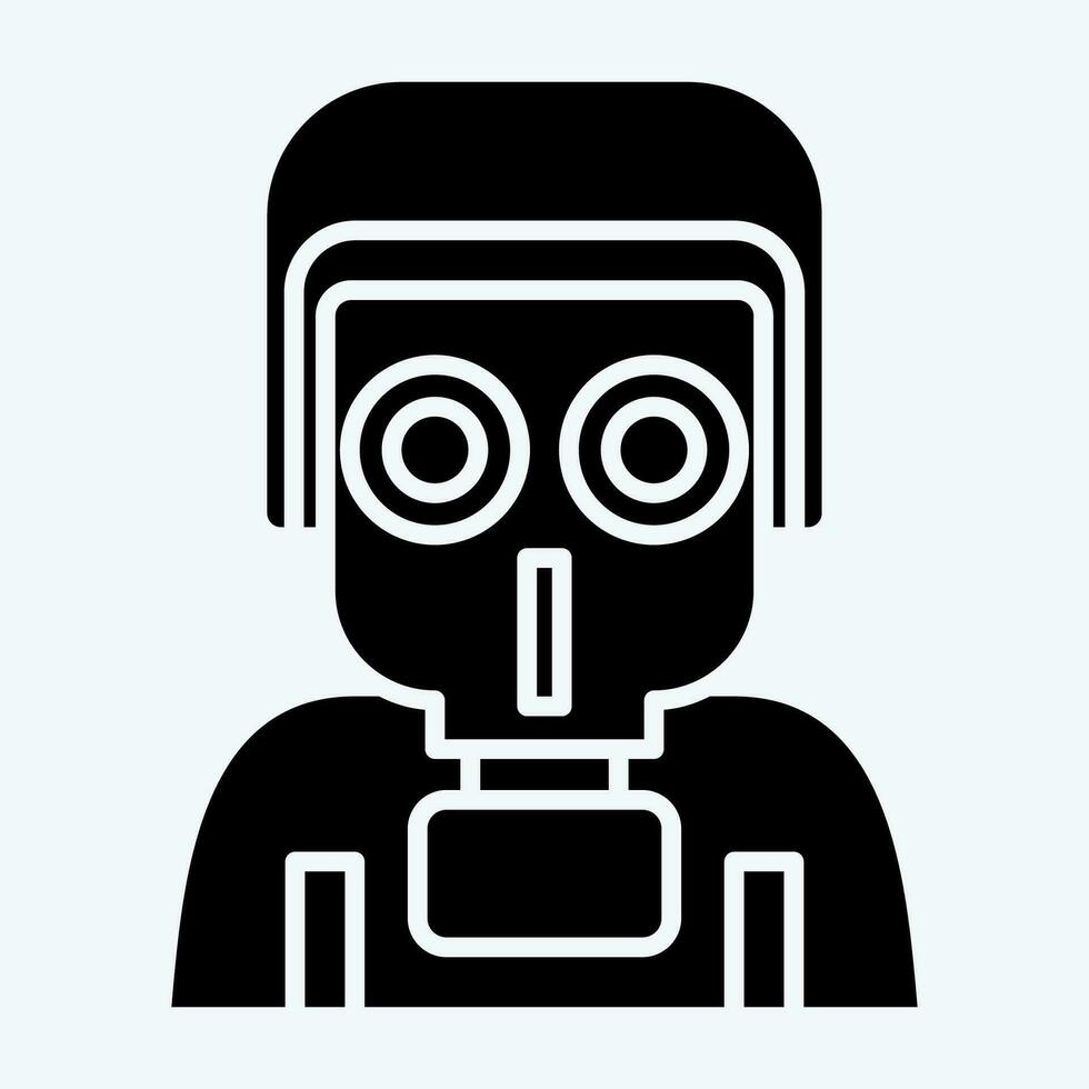Icon Gas Protection. related to Military symbol. glyph style. simple design editable. simple illustration vector