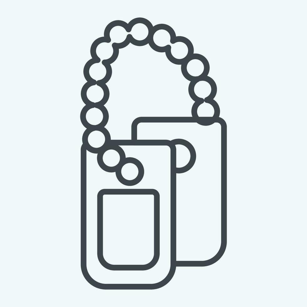 Icon Dog Tag. related to Military symbol. line style. simple design editable. simple illustration vector