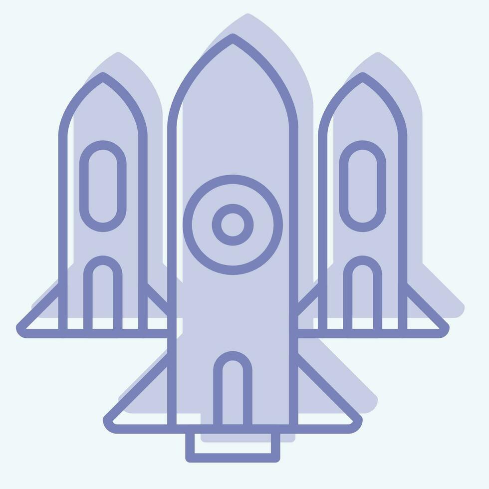 Icon Nuclear. related to Military symbol. two tone style. simple design editable. simple illustration vector