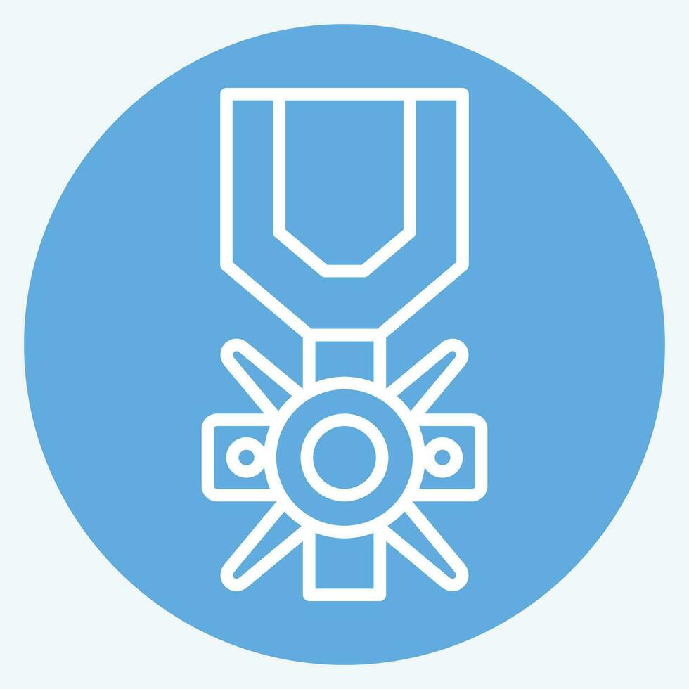 Icon Valor Medal. related to Military symbol. blue eyes style. simple design editable. simple illustration vector