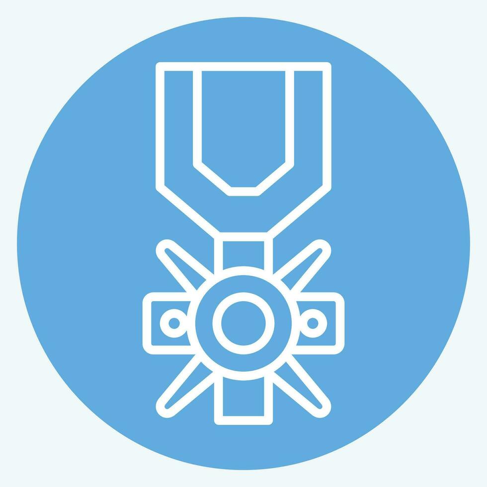 Icon Valor Medal. related to Military symbol. blue eyes style. simple design editable. simple illustration vector