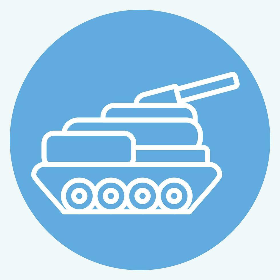icono tanque. relacionado a militar símbolo. azul ojos estilo. sencillo diseño editable. sencillo ilustración vector