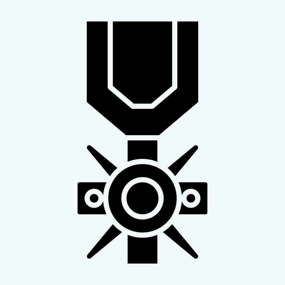 icono valor medalla. relacionado a militar símbolo. glifo estilo. sencillo diseño editable. sencillo ilustración vector