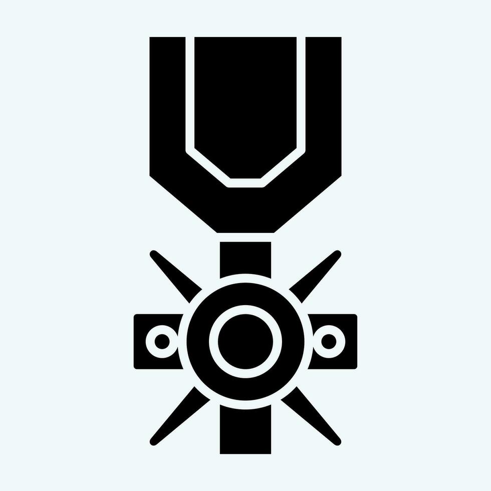 Icon Valor Medal. related to Military symbol. glyph style. simple design editable. simple illustration vector