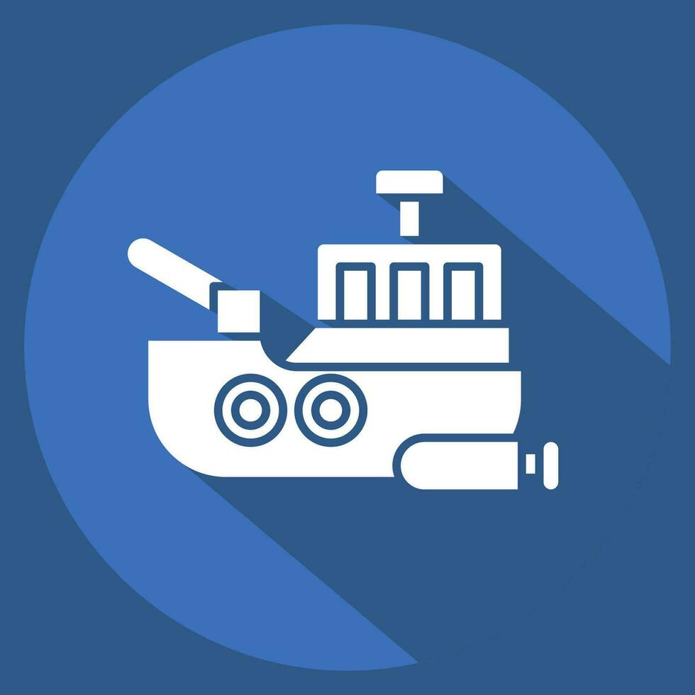 Icon Marine. related to Military symbol. long shadow style. simple design editable. simple illustration vector