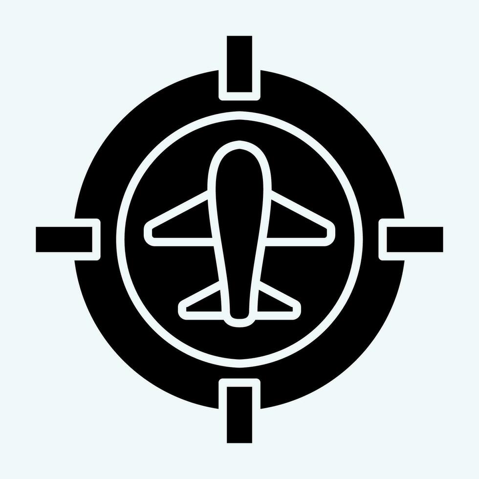 icono objetivo ubicación. relacionado a militar símbolo. glifo estilo. sencillo diseño editable. sencillo ilustración vector