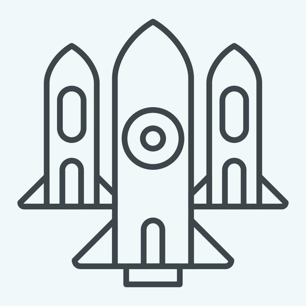 Icon Nuclear. related to Military symbol. line style. simple design editable. simple illustration vector