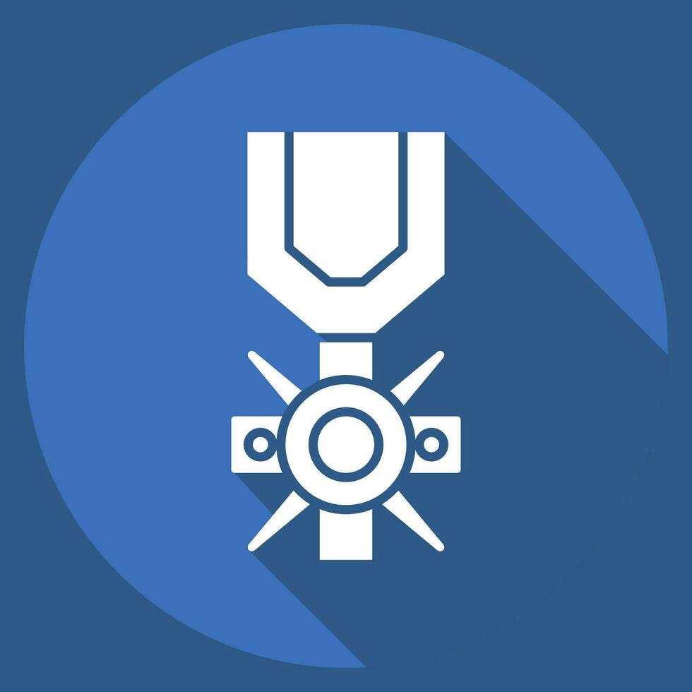 Icon Valor Medal. related to Military symbol. long shadow style. simple design editable. simple illustration vector