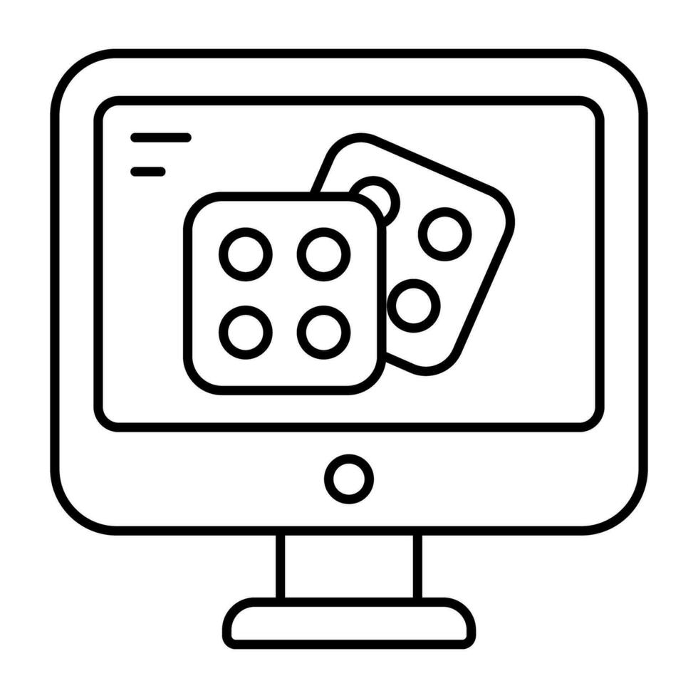 A linear design, icon of ludo dices vector