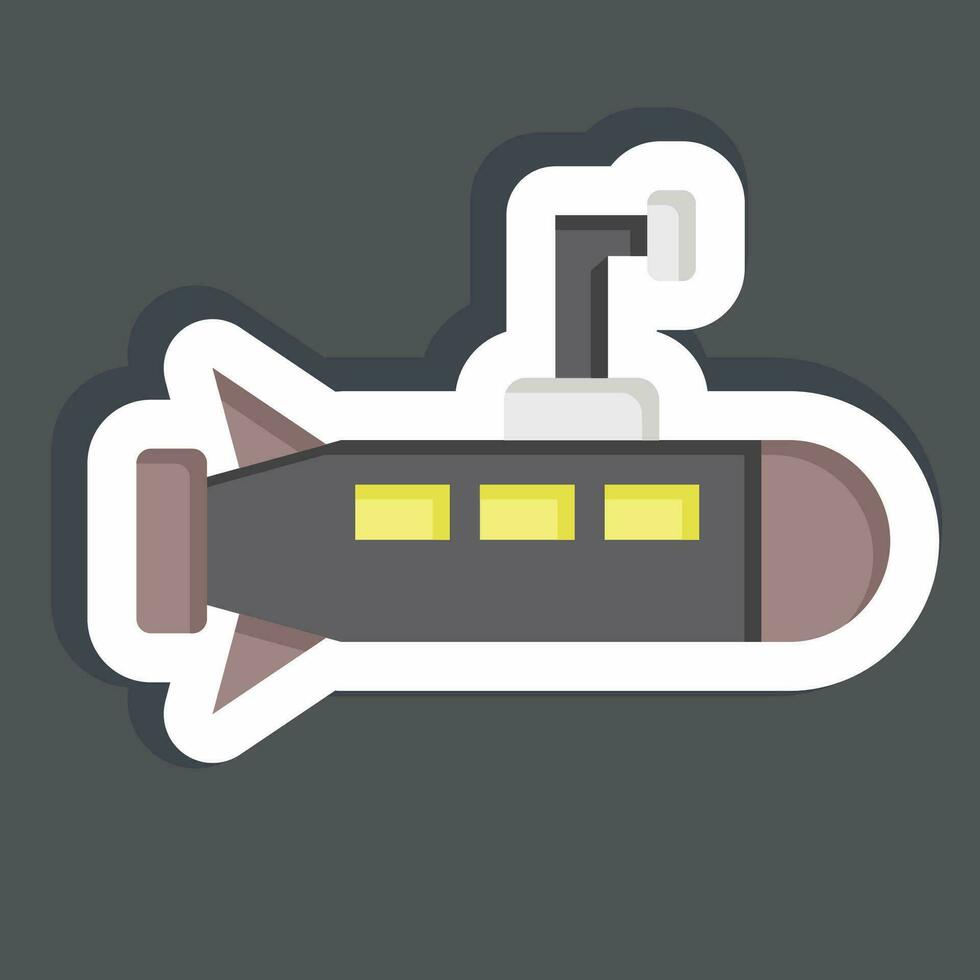 Sticker Submarine. related to Military symbol. simple design editable. simple illustration vector