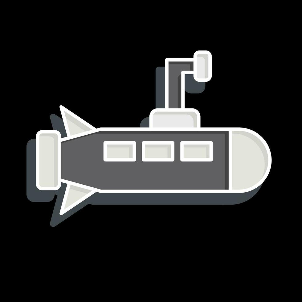 icono submarino. relacionado a militar símbolo. lustroso estilo. sencillo diseño editable. sencillo ilustración vector