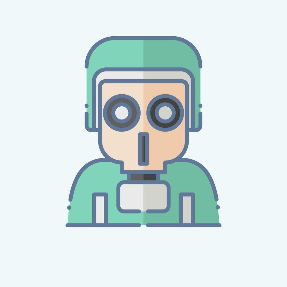 Icon Gas Protection. related to Military symbol. doodle style. simple design editable. simple illustration vector