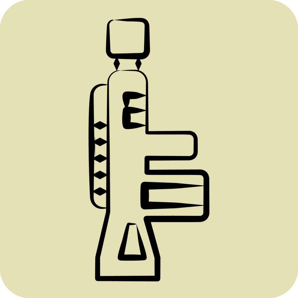 Icon Rifle. related to Military symbol. hand drawn style. simple design editable. simple illustration vector