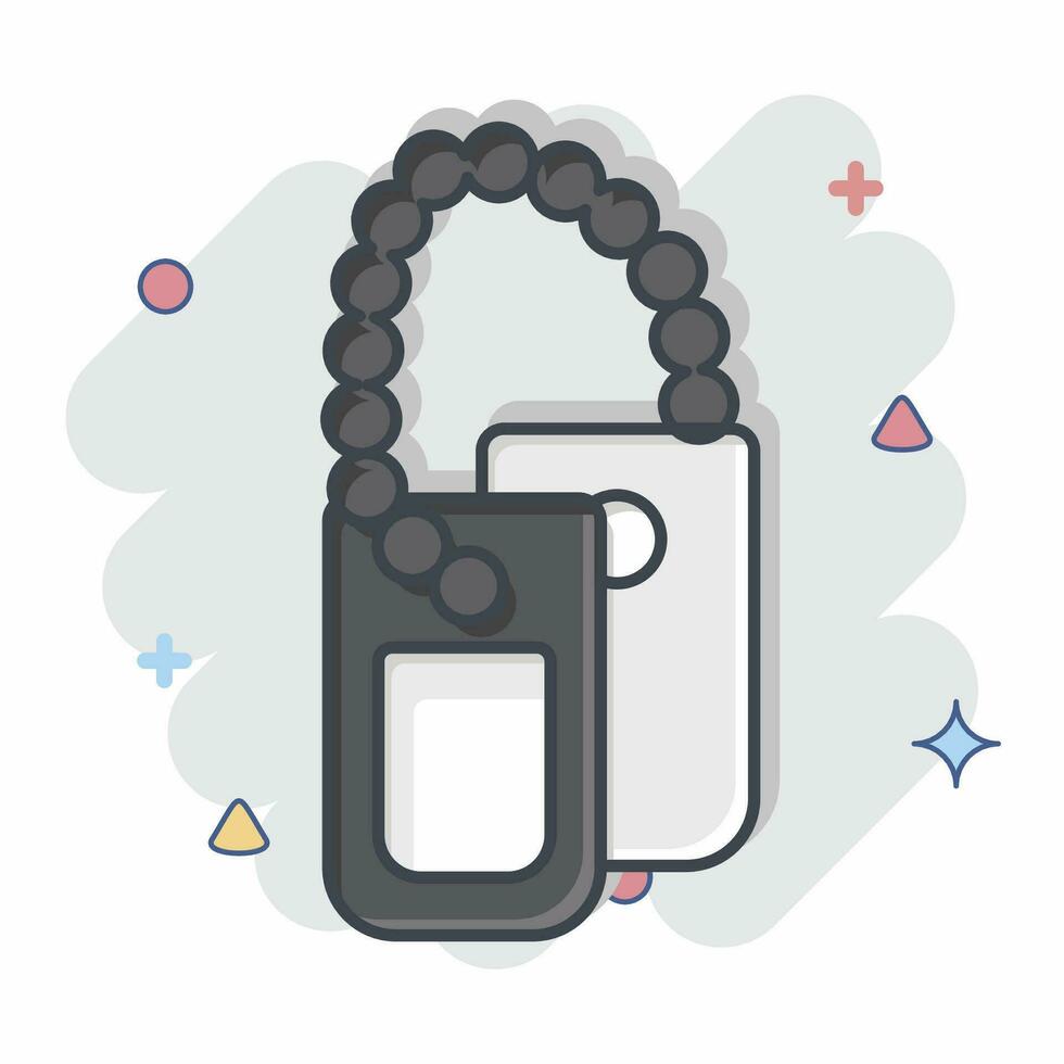 Icon Dog Tag. related to Military symbol. comic style. simple design editable. simple illustration vector