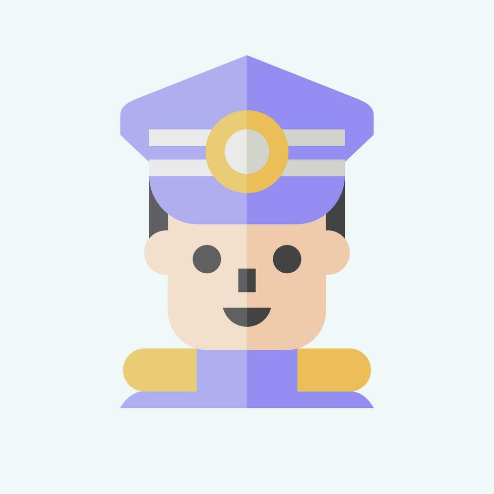 Icon Commandant. related to Military symbol. flat style. simple design editable. simple illustration vector