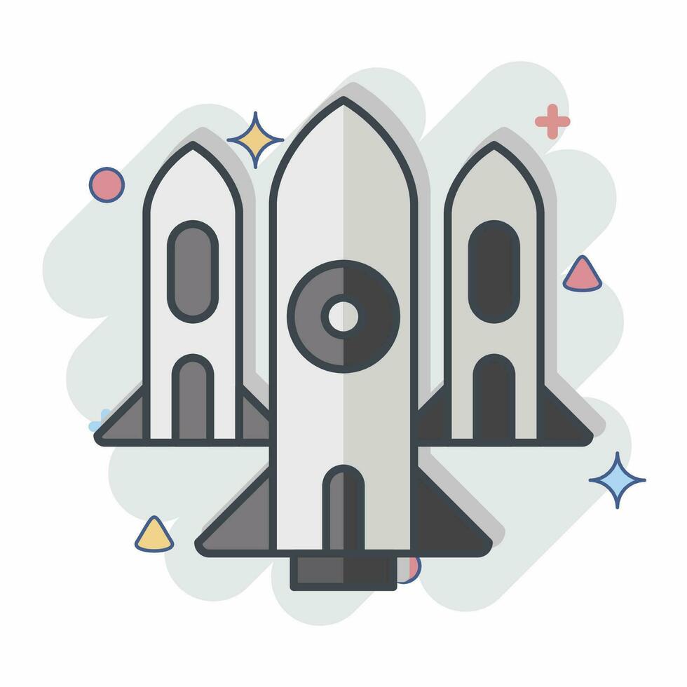 Icon Nuclear. related to Military symbol. comic style. simple design editable. simple illustration vector