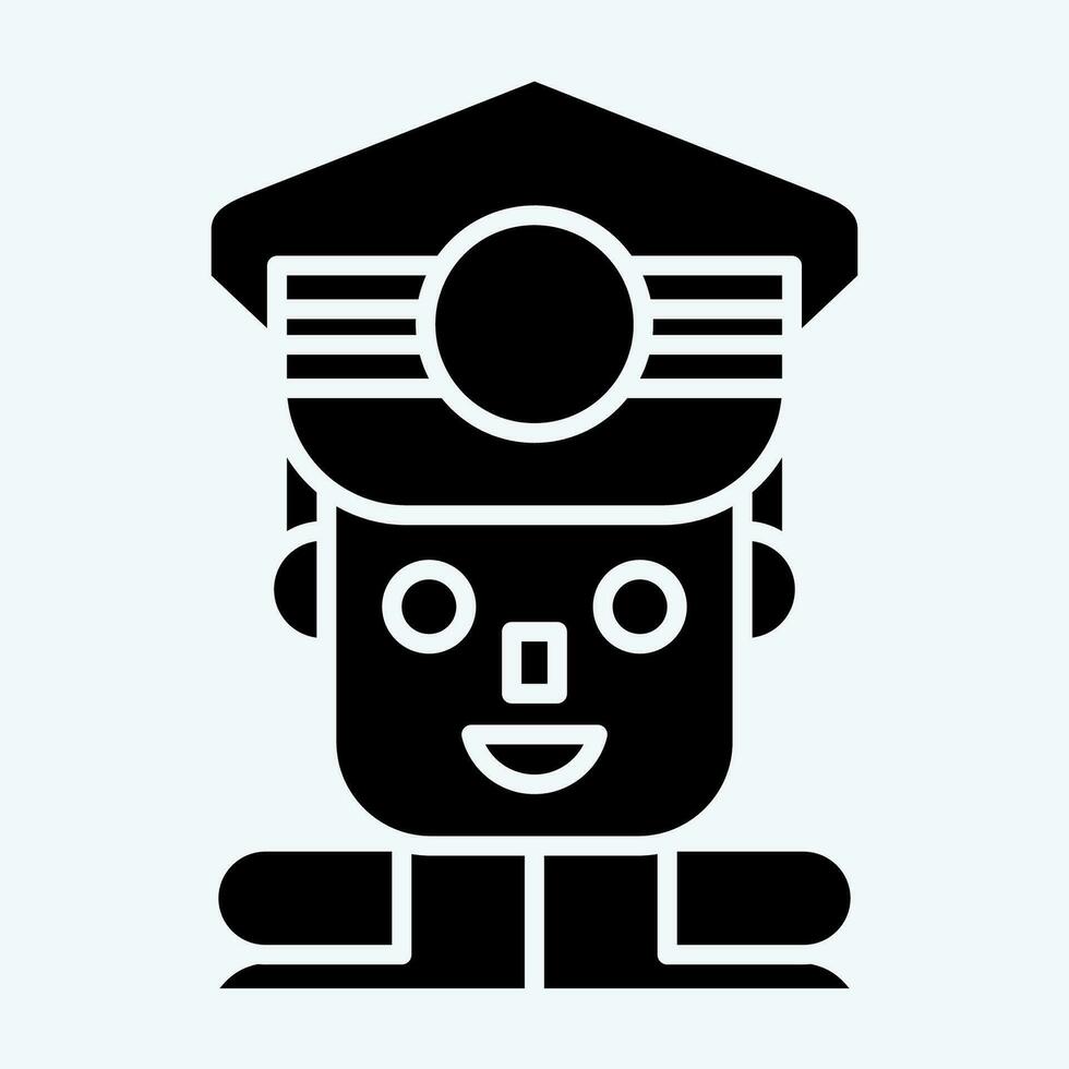 Icon Commandant. related to Military symbol. glyph style. simple design editable. simple illustration vector