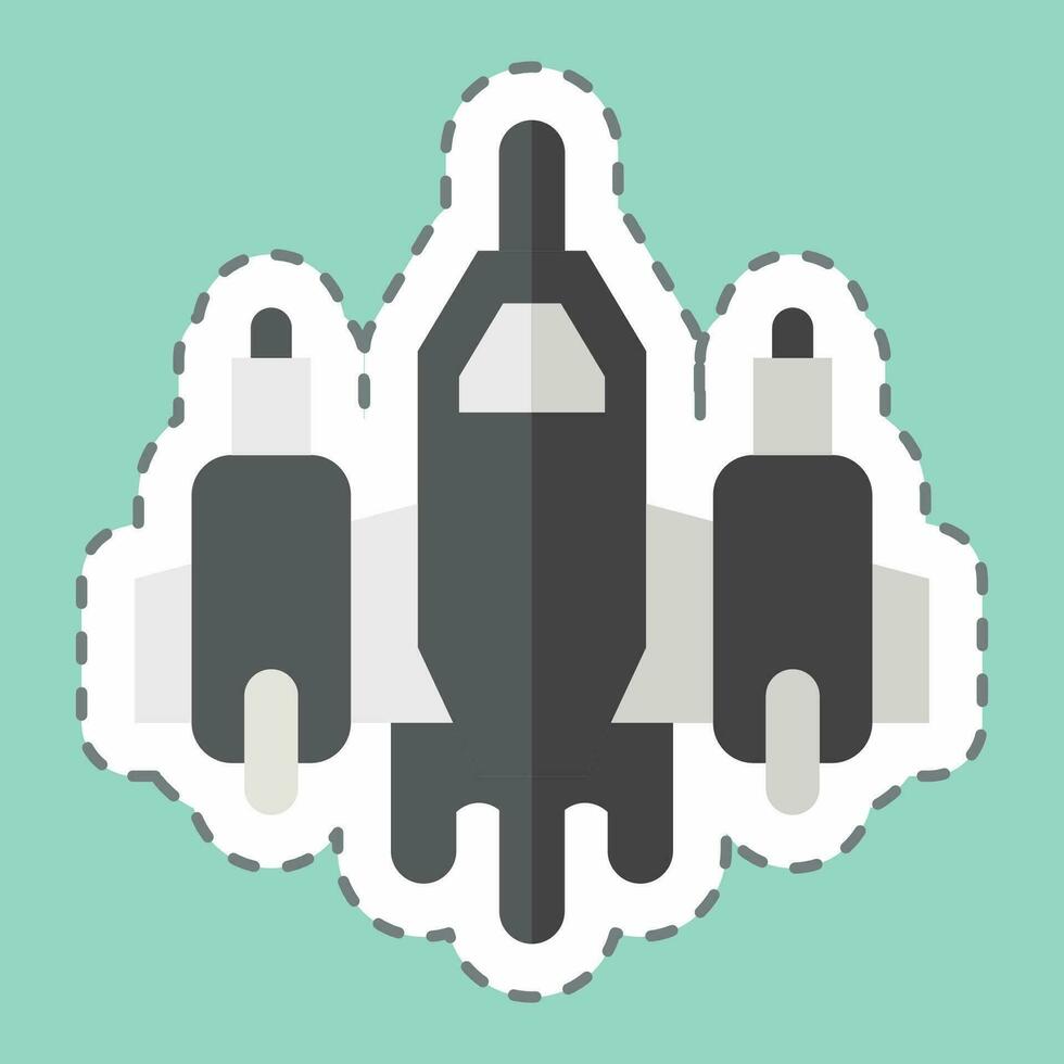 Sticker line cut Aircraft. related to Military symbol. simple design editable. simple illustration vector