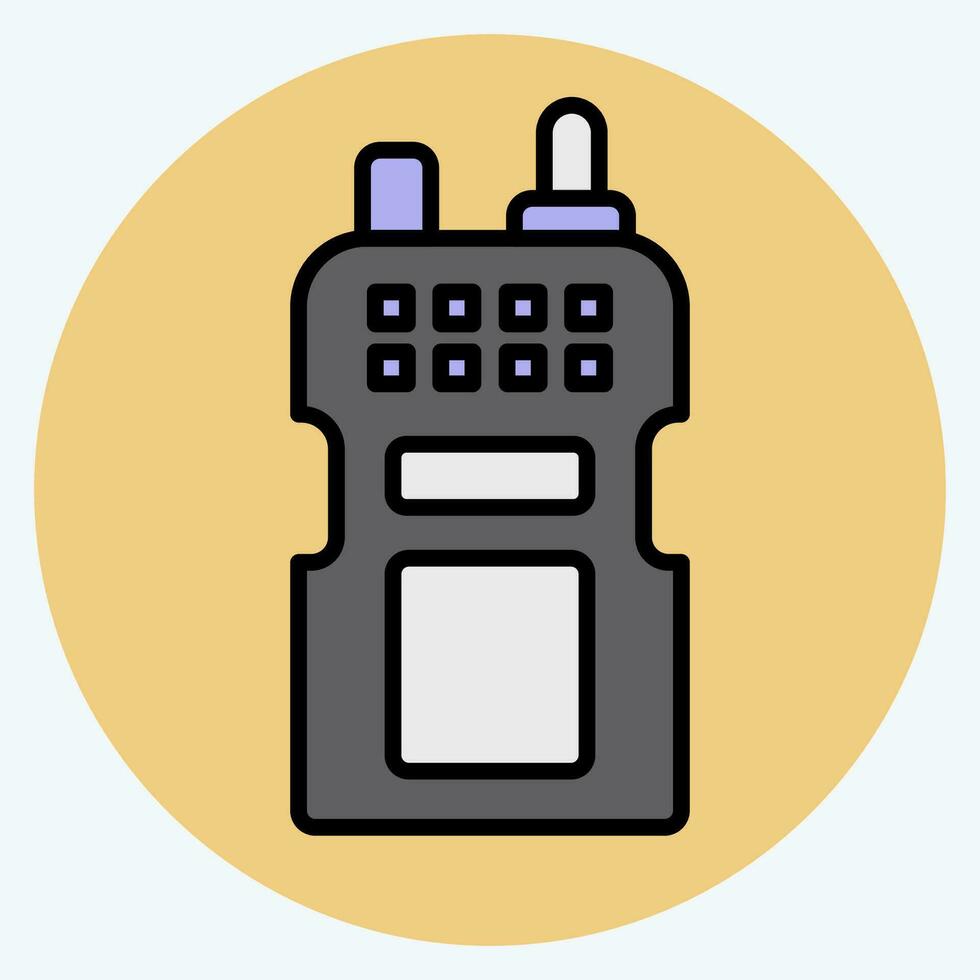 Icon Walkie Talkie. related to Military symbol. color mate style. simple design editable. simple illustration vector