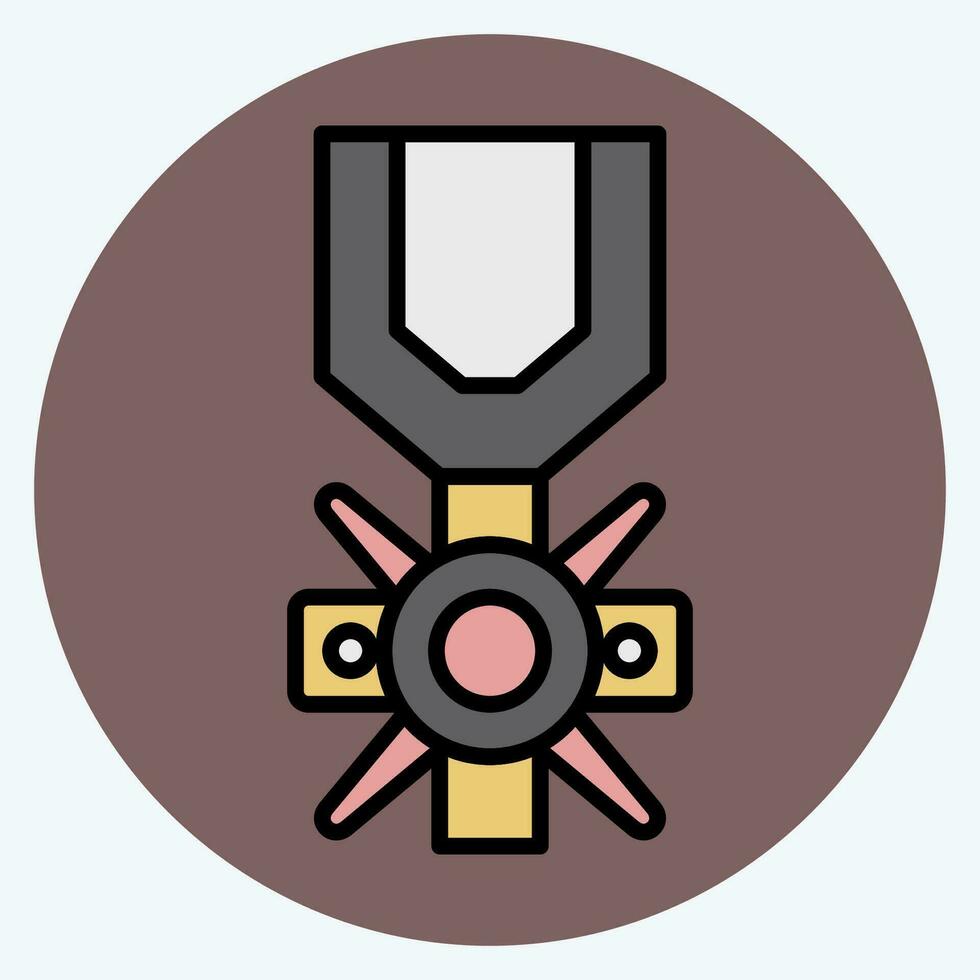 icono valor medalla. relacionado a militar símbolo. color compañero estilo. sencillo diseño editable. sencillo ilustración vector
