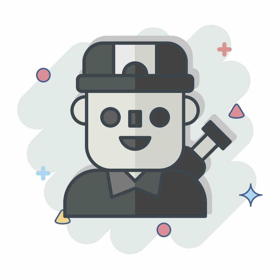 Icon Soldier. related to Military symbol. comic style. simple design editable. simple illustration vector