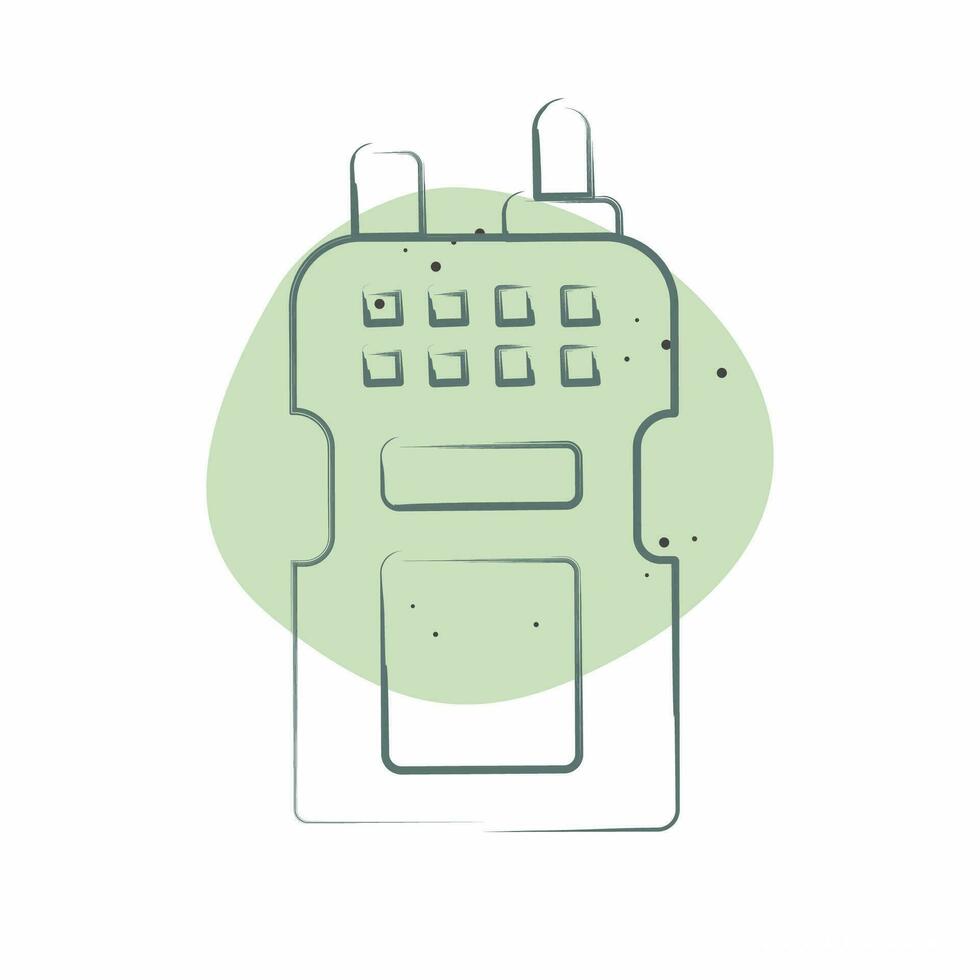 Icon Walkie Talkie. related to Military symbol. Color Spot Style. simple design editable. simple illustration vector