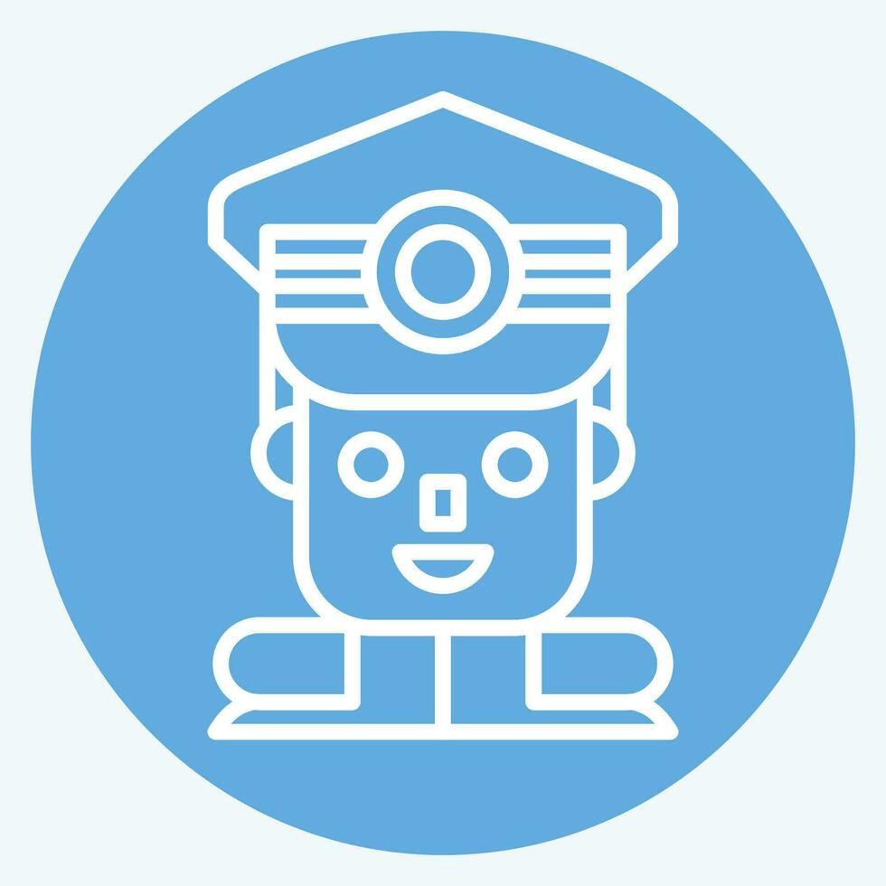 Icon Commandant. related to Military symbol. blue eyes style. simple design editable. simple illustration vector