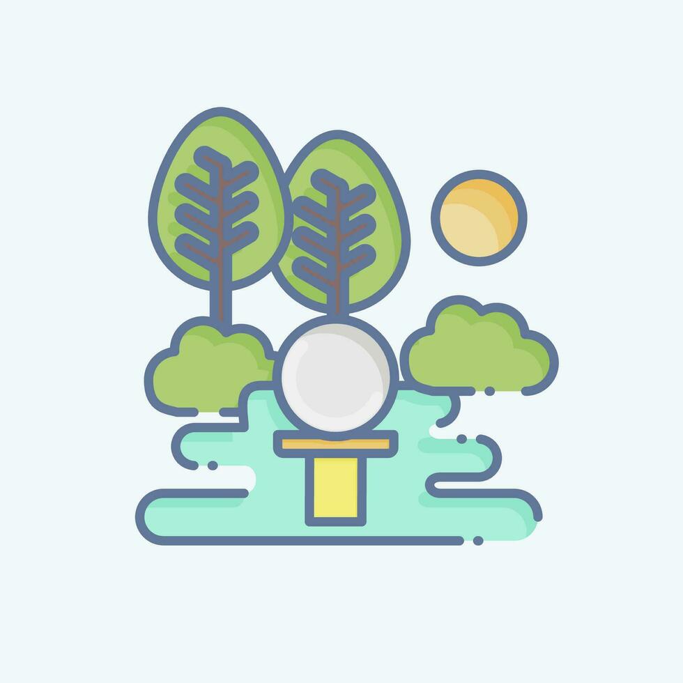 Icon Golf Field. related to Golf symbol. doodle style. simple design editable. simple illustration vector