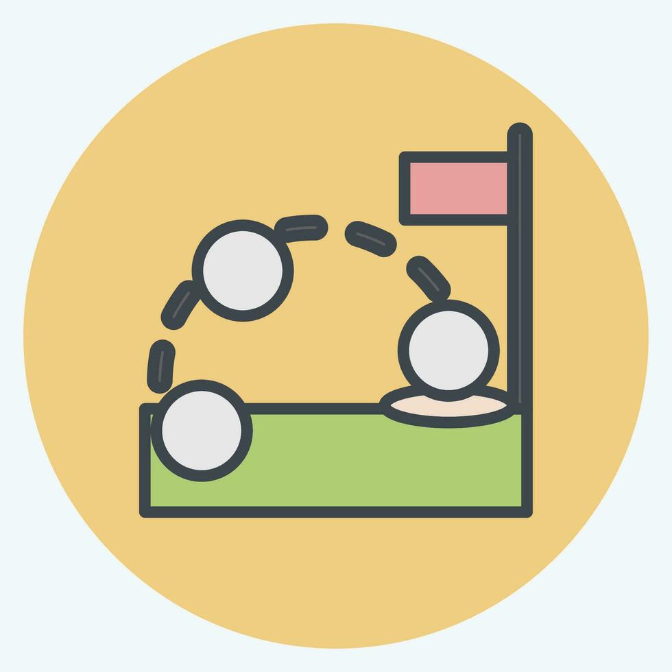 Icon Golf Strategy. related to Golf symbol. color mate style. simple design editable. simple illustration vector