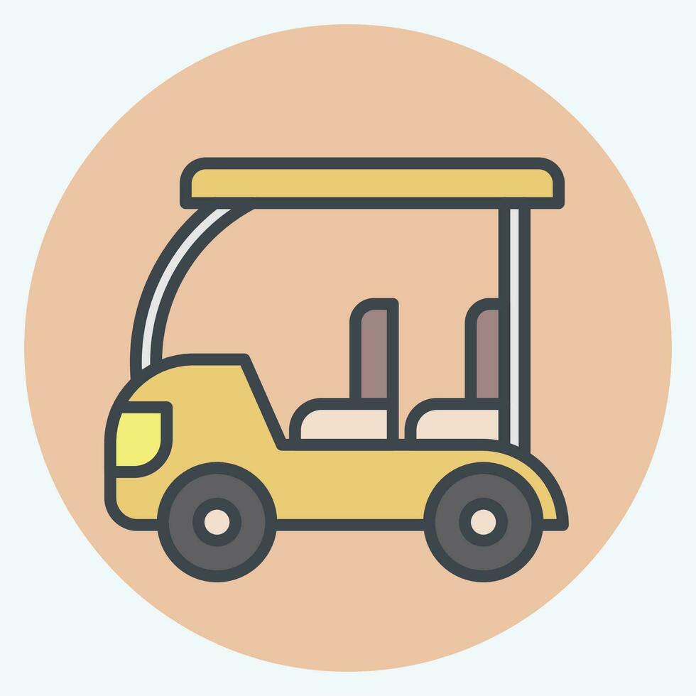 Icon Golf Cart. related to Golf symbol. color mate style. simple design editable. simple illustration vector