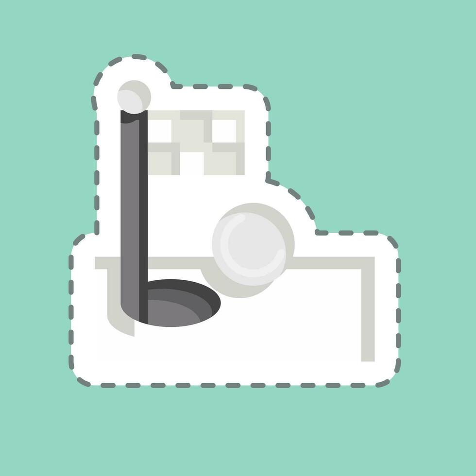Sticker line cut Flag. related to Golf symbol. simple design editable. simple illustration vector