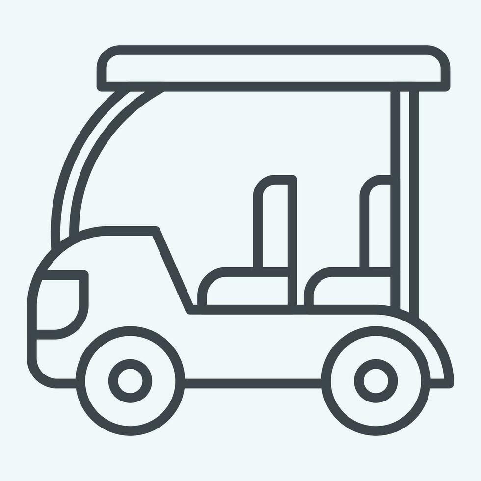 icono golf carro. relacionado a golf símbolo. línea estilo. sencillo diseño editable. sencillo ilustración vector