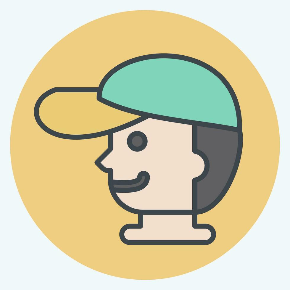 Icon Cap. related to Golf symbol. color mate style. simple design editable. simple illustration vector