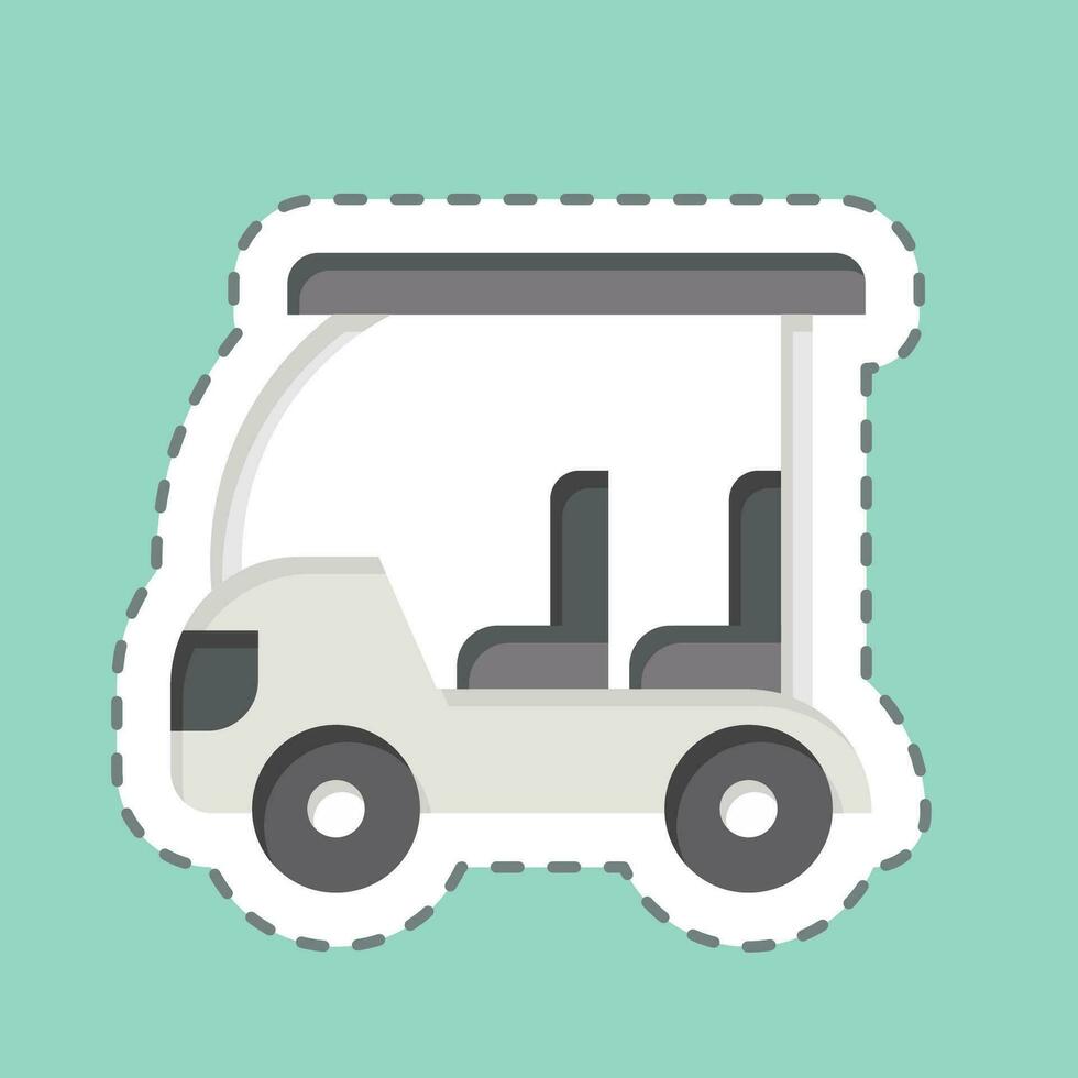 Sticker line cut Golf Cart. related to Golf symbol. simple design editable. simple illustration vector