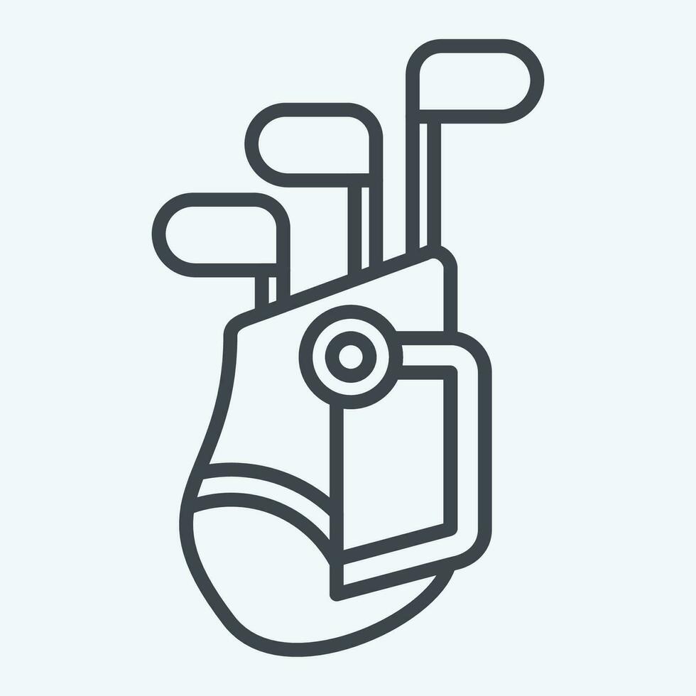 Icon Golf Bag. related to Golf symbol. line style. simple design editable. simple illustration vector