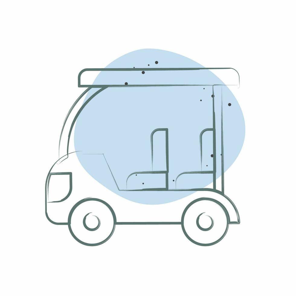 icono golf carro. relacionado a golf símbolo. color Mancha estilo. sencillo diseño editable. sencillo ilustración vector