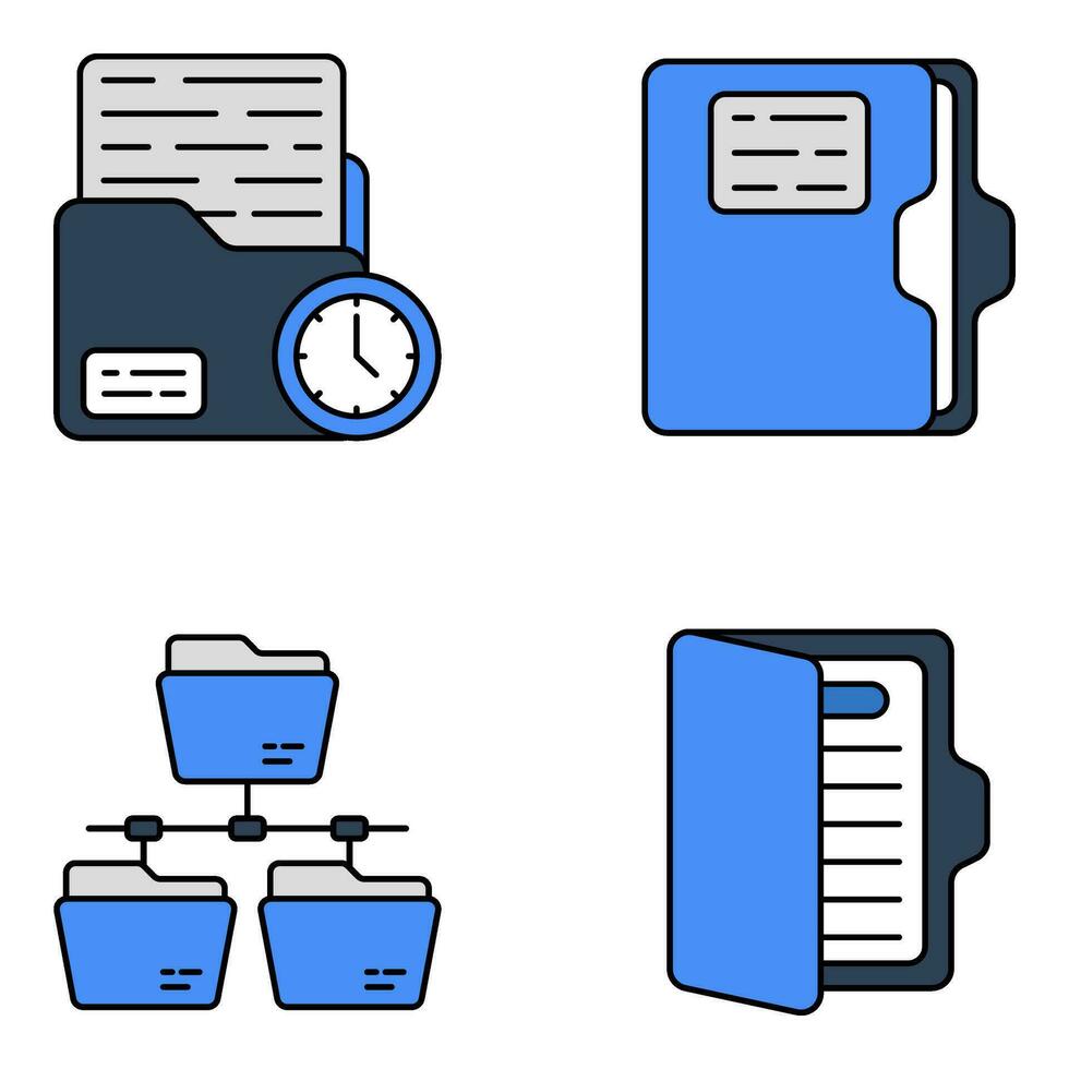 Pack of Docks Flat Icons vector