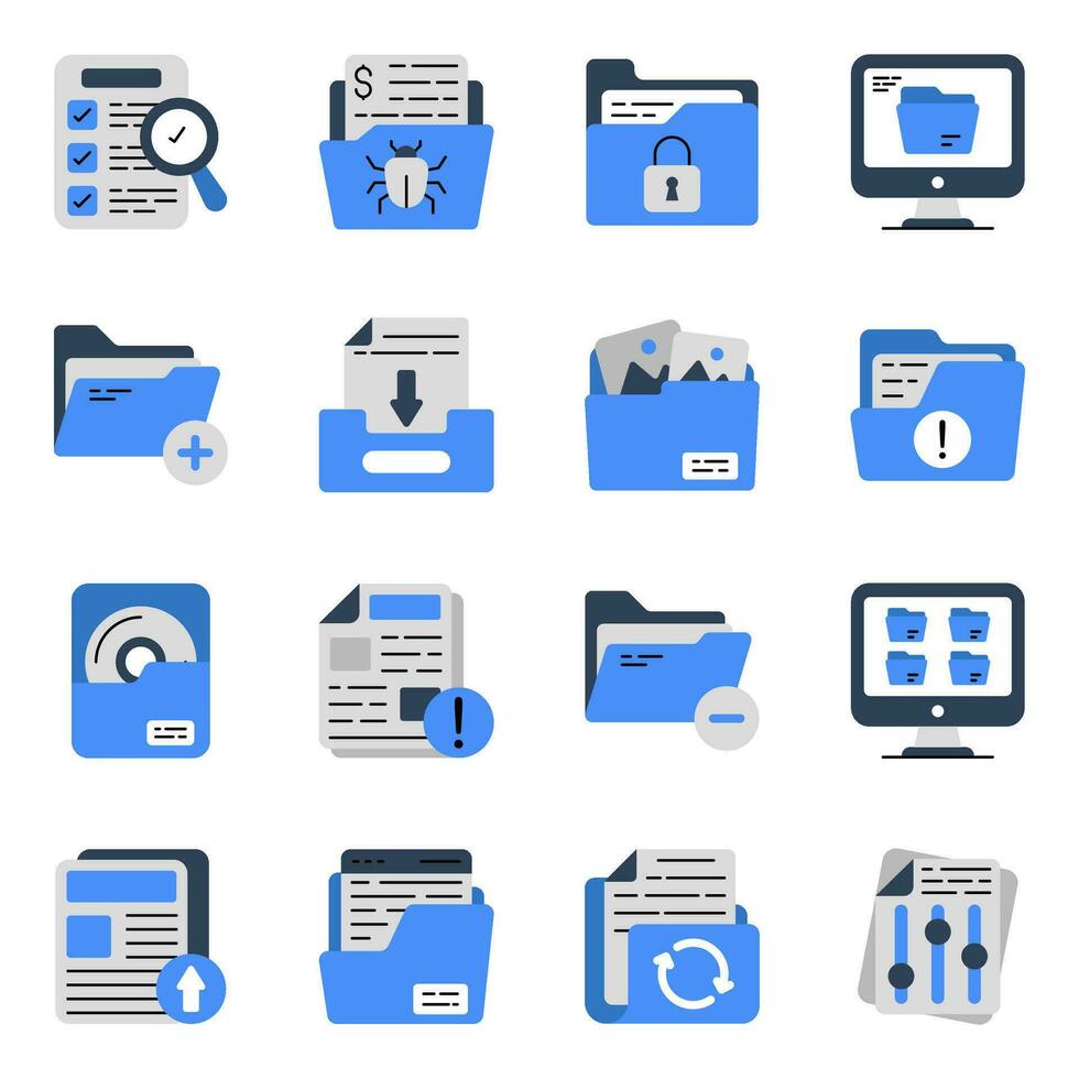 Pack of Binders Flat Icons vector