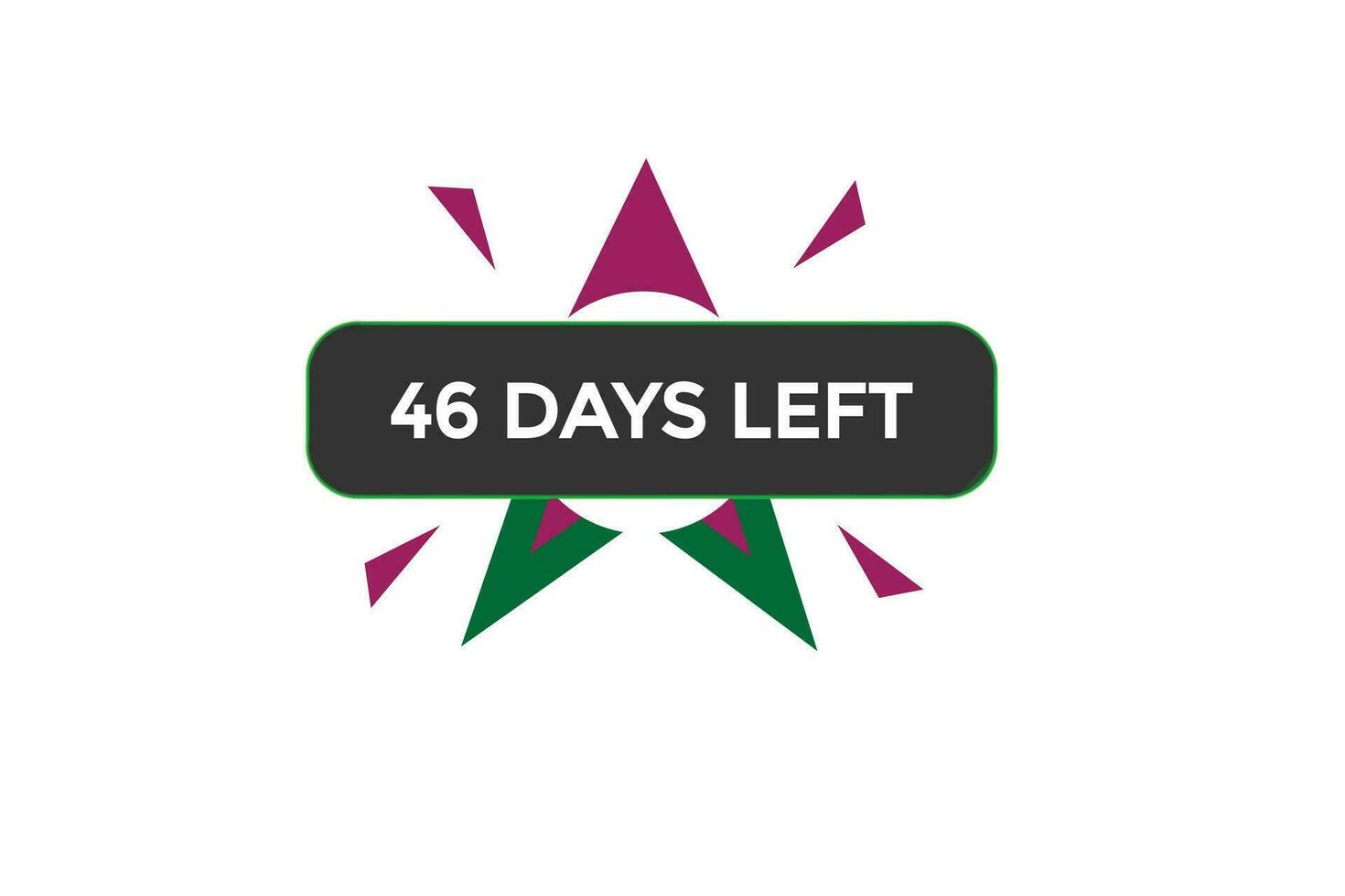 46 days left countdown template,46  day countdown left banner label button eps 46 vector