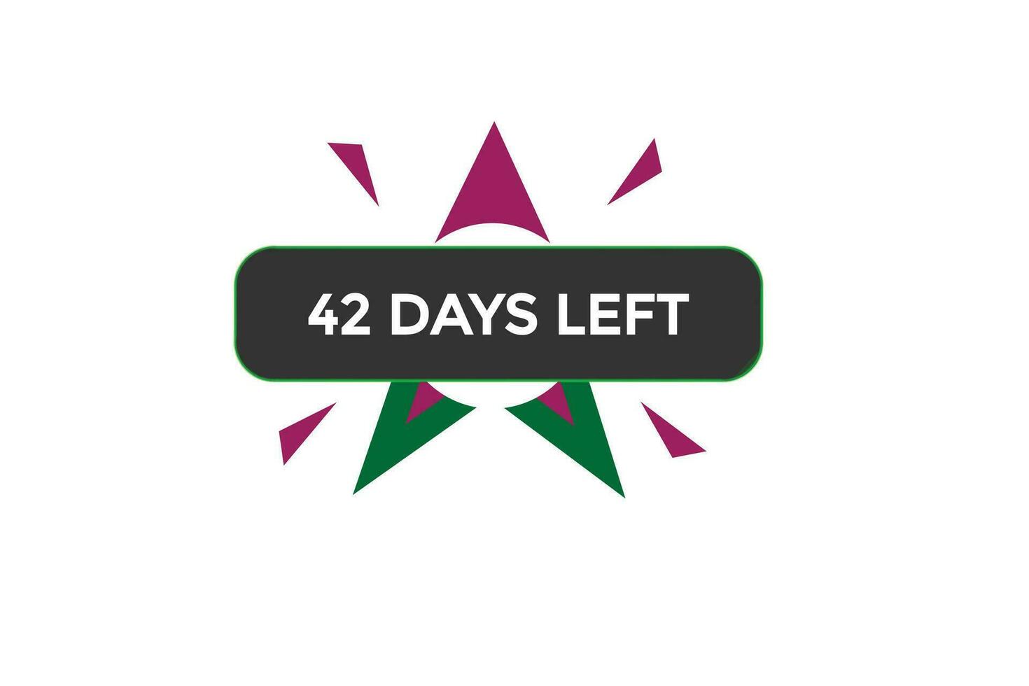 42 days left countdown template,42 day countdown left banner label button eps 42 vector