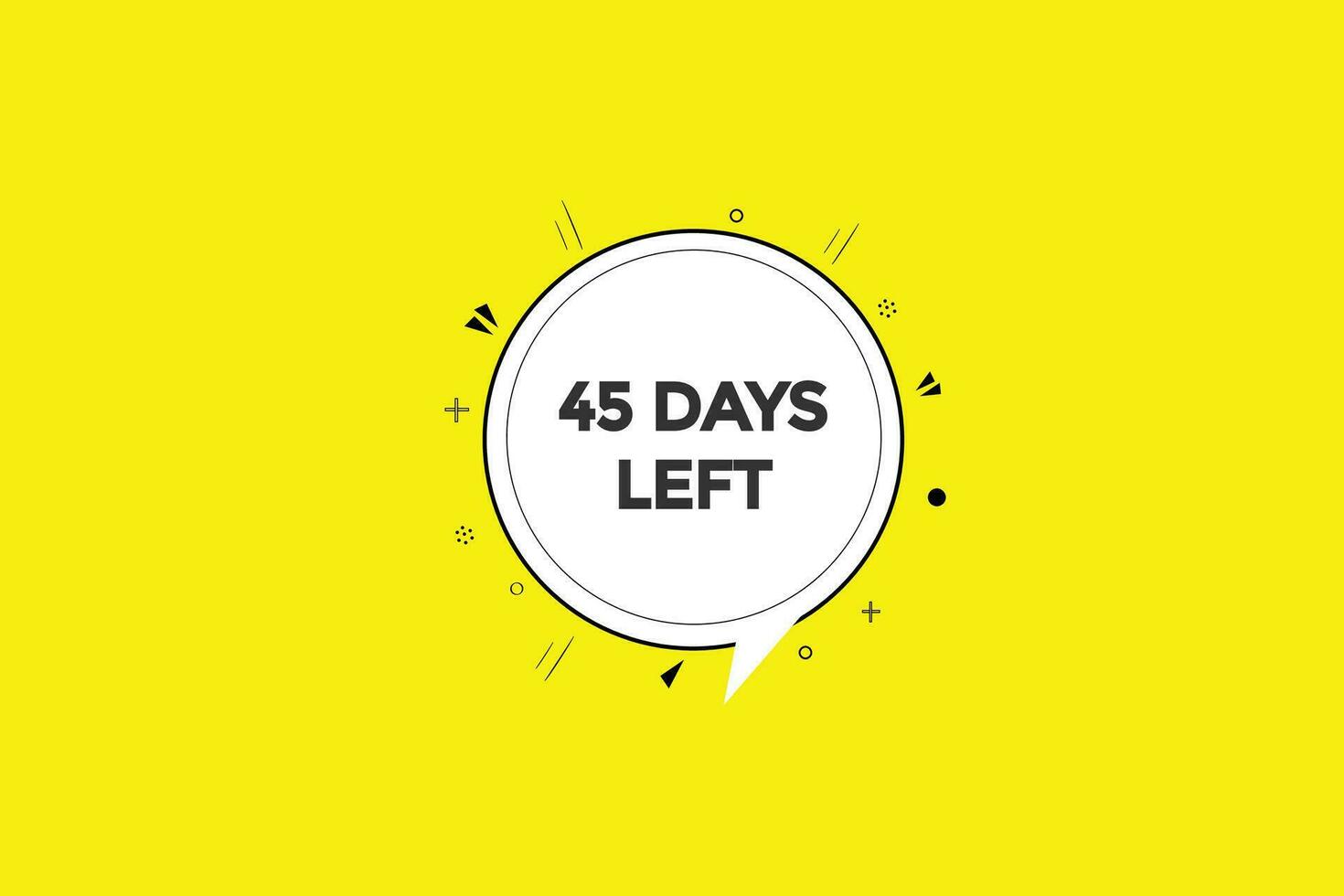 45 days left countdown template,45  day countdown left banner label button eps 45 vector