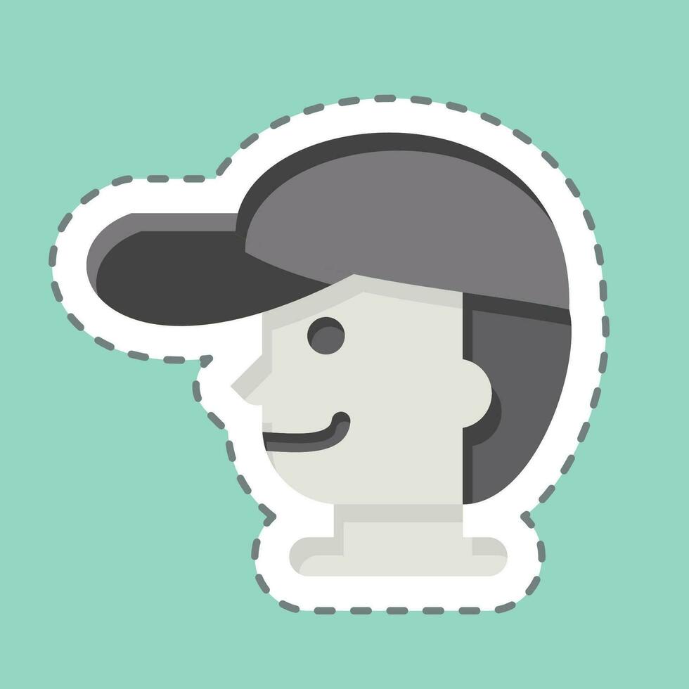 Sticker line cut Cap. related to Golf symbol. simple design editable. simple illustration vector